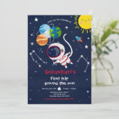 Invitation Espace 1er Anniversaire Premier Voyage Autour Du S (Debout devant)