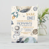 Invitation Espace 1er Anniversaire Premier Voyage Autour Du S (Debout devant)