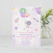 Invitation Espace 1er Anniversaire Premier Voyage Autour Du S (Debout devant)