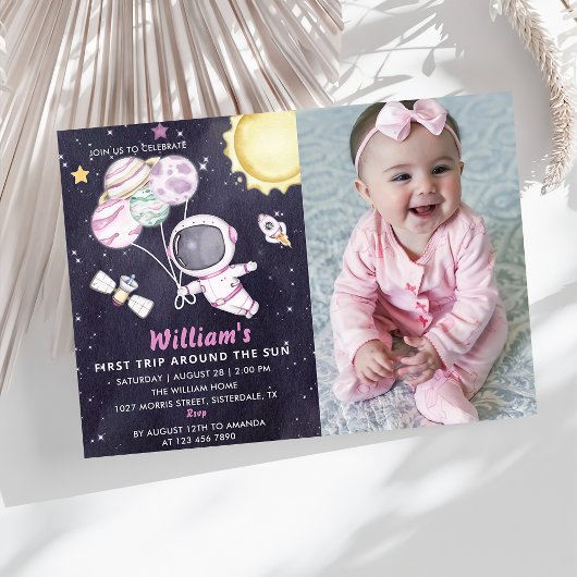 Invitation Espace 1er Anniversaire Premier Voyage Autour Du S