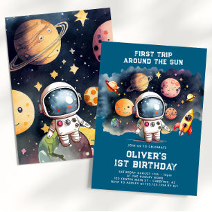 Invitation Espace 1er Anniversaire Premier Voyage Autour Du S