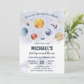 Invitation Espace 1er Anniversaire Premier Voyage Autour Du S (Debout devant)