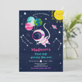 Invitation Espace 1er Anniversaire Premier Voyage Autour Du S (Debout devant)