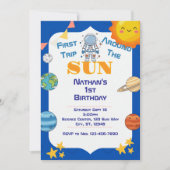 Invitation Espace 1er voyage autour de l'anniversaire du sole (Devant)