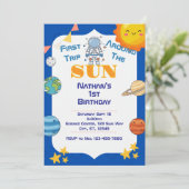 Invitation Espace 1er voyage autour de l'anniversaire du sole (Debout devant)