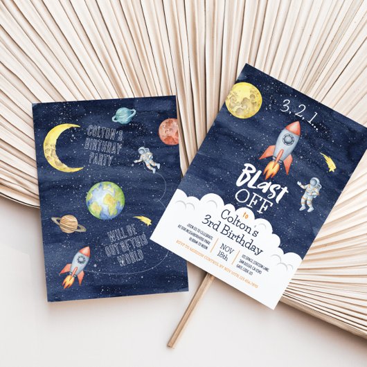 Invitation Espace 3 2 1 Coup de projecteur Anniversaire Invit