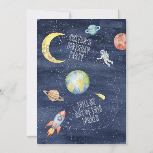 Invitation Espace 3 2 1 Coup de projecteur Anniversaire Invit (Dos)