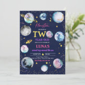 Invitation Espace Anniversaire Deuxième Voyage Autour Du Sole (Debout devant)