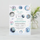 Invitation Espace Anniversaire Deuxième Voyage Autour Du Sole (Debout devant)