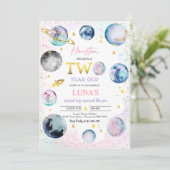 Invitation Espace Anniversaire Deuxième Voyage Autour Du Sole (Debout devant)