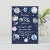 Invitation Espace Anniversaire Premier Voyage Autour Du Solei (Debout devant)