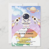 Invitation Espace aquarelle Baby shower Little Explorer (Devant)