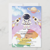 Invitation Espace aquarelle Baby shower Little Explorer (Devant)