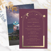 Invitation Espace astronomique mystique Plum Gold Sun Moon