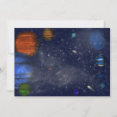 Invitation Espace avec des planètes et des galaxies (Dos)