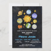 Invitation Espace | Carton d'invitation Baby Shower Système S (Devant)