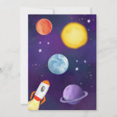 Invitation Espace cool Premier voyage autour du soleil 1er an (Dos)