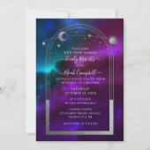 Invitation Espace d'astronomie de la Lune Solaire Turquoise d (Devant)