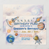 Invitation Espace de plaisir d'anniversaire 5 4 3 2 1 (Devant / Derrière)