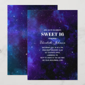 Invitation Espace doux 16. Les étoiles de nuit. 16e anniversa (Devant / Derrière)