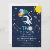 Invitation Espace Extérieur 2e Fête Anniversaire L'astronaute (Devant)
