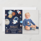 Invitation Espace Extérieur Anniversaire 3ème Voyage Autour D (Devant)