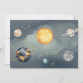Invitation Espace Extérieur Anniversaire Galaxie Soleil Lune (Dos)