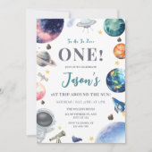 Invitation Espace Extérieur Anniversaire Partie Astronaut 1er (Devant)