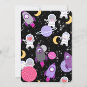 Invitation Espace Extérieur Chatons Chat Astronaute Anniversa (Dos)