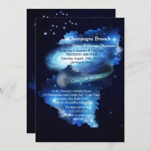 Invitation Espace Extérieur Galaxie Douche Couple