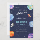 Invitation Espace Extérieur Galaxie Étoiles Anniversaire (Devant)