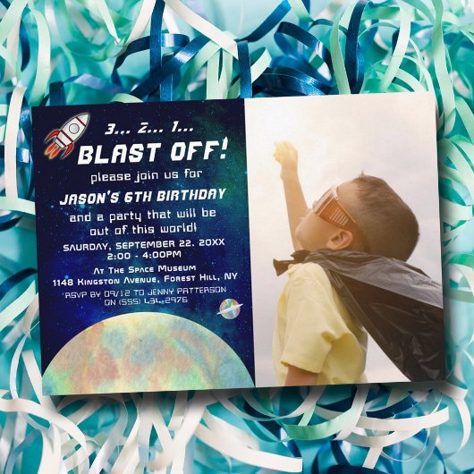 Invitation Espace Extérieur Photo Tout Âge Anniversaire Invit