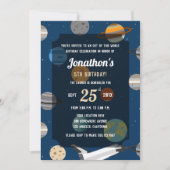 Invitation Espace Extérieur Thème Anniversaire Fête Invitatio (Devant)