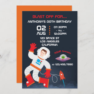Invitation Espace Extérieur Thème Anniversaire Partie Ajouter