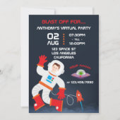 Invitation Espace Extérieur Thème Virtual Anniversaire Photo (Devant)