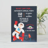 Invitation Espace Extérieur Thème Virtual Anniversaire Photo (Debout devant)