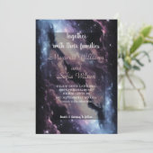 Invitation Espace Extérieur Univers Purple Galaxy Mariage (Debout devant)