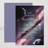 Invitation Espace Extérieur Univers Purple Galaxy Mariage (Devant / Derrière)