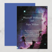 Invitation Espace Extérieur Univers Purple Galaxy Mariage (Devant / Derrière)