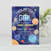 Invitation Espace Externe Houston Système Solaire Baby Girl D (Debout devant)