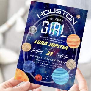 Invitation Espace Externe Houston Système Solaire Baby Girl D