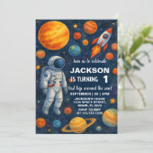 Invitation Espace extra-atmosphérique 1er anniversaire Invita (Debout devant)