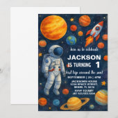 Invitation Espace extra-atmosphérique 1er anniversaire Invita (Devant / Derrière)