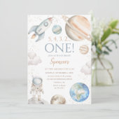 Invitation Espace extra-atmosphérique 1er anniversaire Premie (Debout devant)