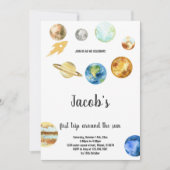 Invitation Espace extra-atmosphérique 1er anniversaire Thème (Devant)