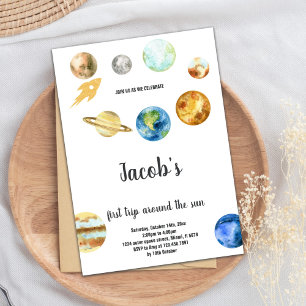 Invitation Espace extra-atmosphérique 1er anniversaire Thème