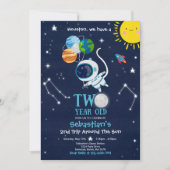 Invitation Espace extra-atmosphérique 2e Fête d'anniversaire (Devant)