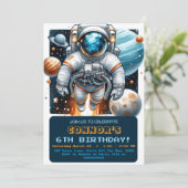 Invitation Espace extra-atmosphérique Anniversaire Astronaute (Debout devant)