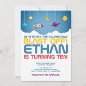 Invitation Espace extra-atmosphérique Anniversaire Partie de (Devant)