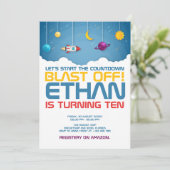 Invitation Espace extra-atmosphérique Anniversaire Partie de (Debout devant)